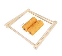 XTUJGJKV Boho Magazine Rack, Boho Standing Magazine Holder, Woven Wooden DIY Book Storage Basket with 6 mm x 100 m Craft Yarn, Rustic Home Decor for Living Room Bathroom Office Nursery