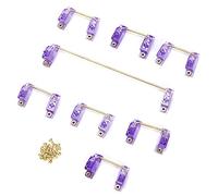 XTUJGJKV Mechanical Keyboard Stabilizer Set with Transparent Shell and Golden Wire, Gold Plated PCB Screw in Stabilizers for 6.25U 2U 104/108 Key DIY Custom Keyboard (Púrpura Transparente)