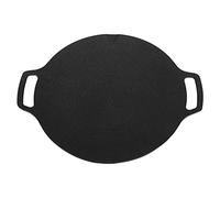 XTUJGJKV Sartén para barbacoa estilo coreano, plancha coreana redonda grande, revestimiento antiadherente de 6 capas con doble asa, cocina interior y exterior para carne, mariscos, (29cm)