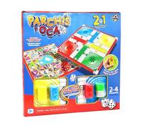 XTURNOS Tablero Parchís y Oca con Cubiletes y Fichas