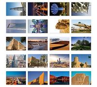 xtvinvm Riyadh - Tarjetas postales de viaje de Arabia Saudita de todo el mundo, paquete de 20 postales vintage para envíos postales de negocios, Navidad, vacaciones, cumpleaños, con lado de correo