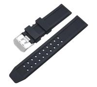 XTVKFWJAB Compatible con Luminox Pulsera de silicona de boca plana Impermeable Suave Cómoda Correa de reloj Hebilla de acero inoxidable Accesorios de reloj de 23 mm(Black-S)