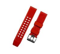 XTVKFWJAB Compatible con Luminox Pulsera de silicona de boca plana Impermeable Suave Cómoda Correa de reloj Hebilla de acero inoxidable Accesorios de reloj de 23 mm(Red-B)