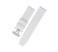 XTVKFWJAB Compatible con Luminox Pulsera de silicona de boca plana Impermeable Suave Cómoda Correa de reloj Hebilla de acero inoxidable Accesorios de reloj de 23 mm(White-S)