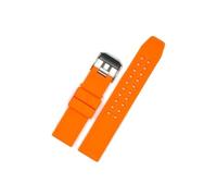XTVKFWJAB Compatible con Luminox Pulsera de silicona de boca plana Impermeable Suave Cómoda Correa de reloj Hebilla de acero inoxidable Accesorios de reloj de 23 mm(Orange-S)