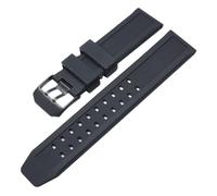 XTVKFWJAB Compatible con Luminox Pulsera de silicona de boca plana Impermeable Suave Cómoda Correa de reloj Hebilla de acero inoxidable Accesorios de reloj de 23 mm(Black-B)