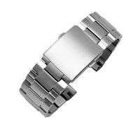 XTVKFWJAB Correa compatible con Diesel DZ4318 4323 4283 4309, estilo original, correa de acero inoxidable for reloj de hombre, caja grande, pulsera de 26 mm.(Silver)