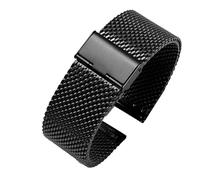 XTVKFWJAB Correa de acero inoxidable compatible con Casio Classic Square Moon Phase MTP-M305M, correa plateada y negra 20 mm(2103- black)