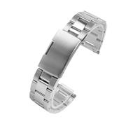 XTVKFWJAB Correa de acero inoxidable compatible con Casio Classic Square Moon Phase MTP-M305M, correa plateada y negra 20 mm(3122- silver)