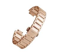 XTVKFWJAB Correa de acero inoxidable compatible con Casio Sheen Serie 5420 She-3034, correa reloj for mujer, Fiyta Heartstrings boca elevada(Rose)