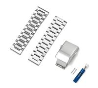 XTVKFWJAB Correa de acero inoxidable de 20 mm y 22 mm compatible con Longines Master, hebilla plegable de liberación rápida, pulsera universal for reloj Seiko Casio.(Silver SP1,20mm)