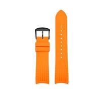 XTVKFWJAB Correa de caucho liberación rápida compatible con Rolex Submariner Water Ghost Yacht Log Sport for hombre, resistente al agua y sudor, pulsera gel sílice(Orange BK,20-18mm)