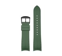 XTVKFWJAB Correa de caucho liberación rápida compatible con Rolex Submariner Water Ghost Yacht Log Sport for hombre, resistente al agua y sudor, pulsera gel sílice(Green BK,22-20mm)