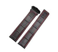 XTVKFWJAB Correa de cuero compatible con TAG Heuer Aquaracer Carrera Monaco F1(Black red-black,24mm)