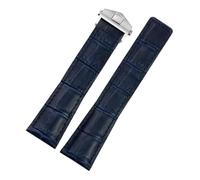 XTVKFWJAB Correa de cuero compatible con TAG Heuer Aquaracer Carrera Monaco F1(Blue-silver,24mm)