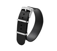 XTVKFWJAB Correa de piel de vacuno con cera de aceite, 20 mm, 22 mm, estilo vintage for hombre, con hebilla de acero engrosada, compatible con Panerai y Seiko.(Black,20mm)