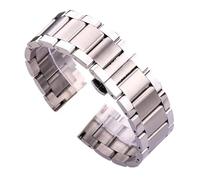 XTVKFWJAB Correa de reloj acero inoxidable 316L, color azul y plateado, for mujer hombre, con eslabones rectos, 18, 20, 21, 22, 23 24 mm(Middle brushed,24mm)