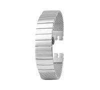 XTVKFWJAB Correa de reloj acero inoxidable compatible con Swatch YCS, YAS, YGS, IRONY, for hombre y mujer, 12, 17 mm, 19 21, malla milanesa, correa deportiva moda(Silver folding,21mm)