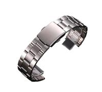 XTVKFWJAB Correa de reloj acero inoxidable universal con hebilla seguridad plegable, compatible pulseras mujer 18 mm, 20 y 22 Accesorios for correas(3 Flat Silver,20mm)