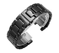 XTVKFWJAB Correa de reloj cerámica blanca y negra con junta cóncava 16 x 8 mm, 18 10 20 11 for hombre mujer, compatible Omega, Seiko, Tissot, Armani Citizen(Black,16x10mm)