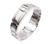 XTVKFWJAB Correa de reloj de acero inoxidable 904L Oyster compatible con Rolex SUBMARINER DAYTONA SUP GMT, correa de metal de 20 mm.(Silver,21mm)