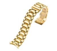 XTVKFWJAB Correa de reloj de acero inoxidable con extremo curvo, correas de reloj de 16 mm, 17 mm, 18 mm, 19 mm, 20 mm, 21 mm, 22 mm, 23 mm y 24 mm.(Gold-curved,14mm)