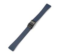 XTVKFWJAB Correa de reloj de caucho fluorado FKM de grado 18 mm, 19 mm, 20 mm, 21 mm y 22 mm, universal, de liberación rápida, con hebilla plegable sólida.(Royal blue black,21mm)