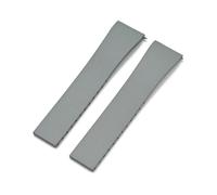 XTVKFWJAB Correa de reloj de caucho fluorado FKM de grado 18 mm, 19 mm, 20 mm, 21 mm y 22 mm, universal, de liberación rápida, con hebilla plegable sólida.(Grey No buckle,21mm)