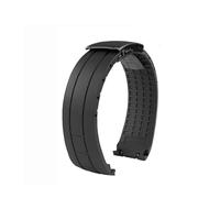 XTVKFWJAB Correa de reloj de caucho premium de 22 mm con extremo curvo for hombre, pulsera plegable, compatible con MIDO Tissot Seastar T120.407.(Black black buckle)