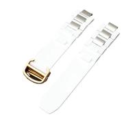 XTVKFWJAB Correa De Reloj De Goma Resistente Al Agua Compatible Con Cartier 21Th Century Series, Silicona, Negra Y Blanca, For Hombre Y Mujer, Accesorios De 20 X 10 Mm.(White rose gold)