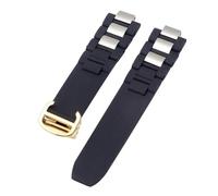 XTVKFWJAB Correa De Reloj De Goma Resistente Al Agua Compatible Con Cartier 21Th Century Series, Silicona, Negra Y Blanca, For Hombre Y Mujer, Accesorios De 20 X 10 Mm.(Black gold)