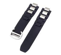 XTVKFWJAB Correa De Reloj De Goma Resistente Al Agua Compatible Con Cartier 21Th Century Series, Silicona, Negra Y Blanca, For Hombre Y Mujer, Accesorios De 20 X 10 Mm.(Black Silver)