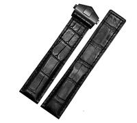 XTVKFWJAB Correa de reloj de piel de cocodrilo de 19 mm, 20 mm y 22 mm. Caja de regalo, accesorios de pulsera azul oscuro.(Black black,19mm)