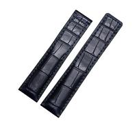 XTVKFWJAB Correa de reloj de piel de cocodrilo de 19 mm, 20 mm y 22 mm. Caja de regalo, accesorios de pulsera azul oscuro.(Blue no buckle,20mm)