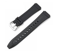 XTVKFWJAB Correa de reloj for Casio AW-80 AW-82, correa de resina de caucho, negra, convexa, deportiva, resistente al agua, accesorios de pulsera de 18 mm.(Black silver)