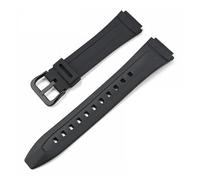XTVKFWJAB Correa de reloj for Casio AW-80 AW-82, correa de resina de caucho, negra, convexa, deportiva, resistente al agua, accesorios de pulsera de 18 mm.(Black black)