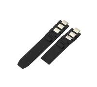 XTVKFWJAB Correa de reloj gel sílice con convexidad en blanco y negro 20 x 10 mm, resistente al agua, compatible correas Cartier(Black-No Buckle)