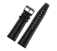 XTVKFWJAB Correa de reloj piel vacuno italiana suave, estilo retro, resistente al desgaste, compatible con la serie Hamilton Broadway H43515735(Black-B pin)
