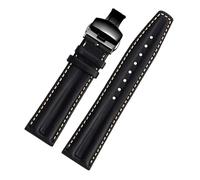 XTVKFWJAB Correa de reloj piel vacuno italiana suave, estilo retro, resistente al desgaste, compatible con la serie Hamilton Broadway H43515735(Black-Black)