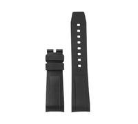 XTVKFWJAB Correa de reloj silicona y caucho for hombre Longines Classic Reproduction Series L2.838.4 la Fuerza Aérea Checa 1935, con boca arqueada, 22 mm(Black-no buckle)