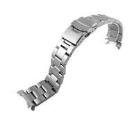 XTVKFWJAB Correa de repuesto Marlin for Casio Duro MDV-107-1A MDV-106, acero inoxidable con extremo curvo metal, 22 mm(Silvery 3)