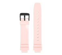XTVKFWJAB Correa de resina compatible con Casio LRW-250H, 200 y LX-500H for mujer, color blanco brillante y rosa, convexa, pulsera de silicona impermeable de 12 mm.(Pink02)