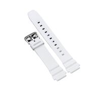 XTVKFWJAB Correa de silicona 18 mm compatible con Casio W218H SGW-300/400 MRW-200 AE-1200WH Pulsera goma impermeable Banda universal suave y cómoda(White)
