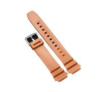 XTVKFWJAB Correa de silicona 18 mm compatible con Casio W218H SGW-300/400 MRW-200 AE-1200WH Pulsera goma impermeable Banda universal suave y cómoda(Orange)