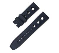 XTVKFWJAB Correa de silicona azul, roja, negra y amarilla 22 mm con orificio liso, compatible el reloj Breitling Avenger Superocean(Black,22MM_SILVER CLASP)