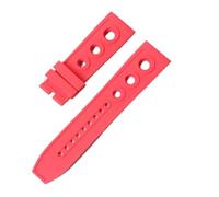 XTVKFWJAB Correa de silicona azul, roja, negra y amarilla 22 mm con orificio liso, compatible el reloj Breitling Avenger Superocean(Red,24MM_NO CLASP)