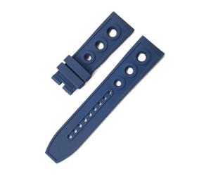 XTVKFWJAB Correa de silicona azul, roja, negra y amarilla 22 mm con orificio liso, compatible el reloj Breitling Avenger Superocean(Blue,22MM_NO CLASP)