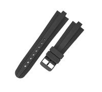 XTVKFWJAB Correa de silicona compatible con Bulgari Diagono, resistente al agua, sudor, suave, cómoda, articulación convexa, accesorios for reloj hombre 22 x 7 mm(Black-Black-K1)