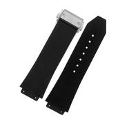 XTVKFWJAB Correa de silicona for reloj BIG BANG Classic Fusion Series, resistente al agua, 25 x 19 mm o 17, color negro(Black-silver-B,25mm-19mm)