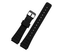 XTVKFWJAB Correa de silicona for reloj Casio AE-1200WH, 1000W, 1300WH, W-216H, F-108WH, SGW500 (18 mm)(Black -Black)